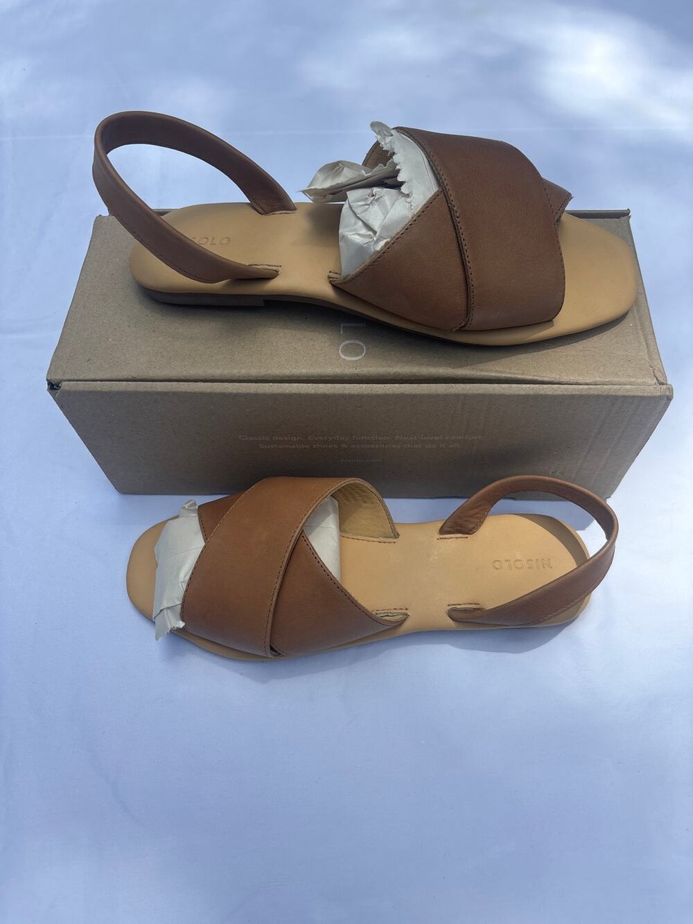Nisolo Women's Tan Brown Leather Slingback Sandal Mule